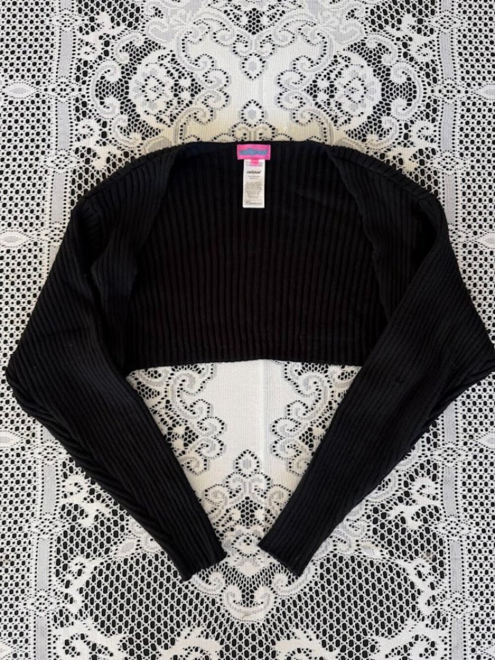 Edikted Cropped Cardigan Black - Size XS/S